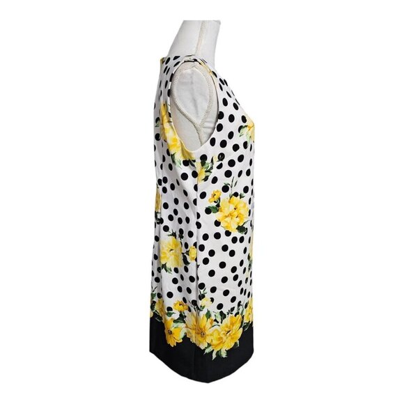 ALYX Polka Dot Floral Sheath Dress Size 10 White Yellow Black Casual Wear - Picture 5 of 12